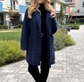 Little Frida szövetkabát sötétkék – Női átmeneti kabát – Innova Fashion